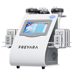 Macchina per cavitazione 6in1, radiofrequenza, dimagrante per il corpo, massaggiatore per il corpo 40K per salone spa o uso domestico, testine e cuscinetti multifunzionali