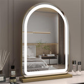 Specchio Cosmetico Convesso da 50 * 70 cm con Striscia LED, Rotazione a 360°, 3 Modalità di Luce, Funzione Touch, Luminosità Regolabile, Alimentazione a Spina