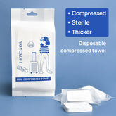 Asciugamani compressi monouso, ultra-morbidi, senza sostanze chimiche, realizzati con fibre vegetali naturali (8 pz/busta, 24 x 30 cm)