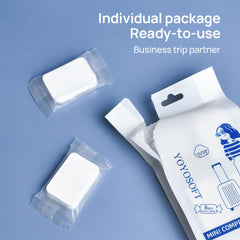 Asciugamani compressi monouso, ultra-morbidi, senza sostanze chimiche, realizzati con fibre vegetali naturali (8 pz/busta, 24 x 30 cm)