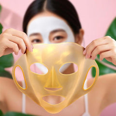 Cover per maschera in silicone 3D con ganci per orecchie, previene la caduta della maschera e favorisce l'assorbimento dell'essenza della maschera