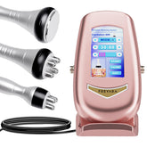 3in1 40K Macchina per Cavitazione RF(rosa/giallo), Dispositivo Dimagrante per la Scultura del Corpo, 3 Testine Massaggianti per Grasso Addominale, Vita, Braccia, Gambe, Glutei