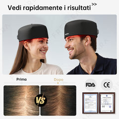 Cappello per Fototerapia a 120 LED, Soluzione Certificata FDA per una Crescita dei Capelli Più Folti e Sani, Alimentazione a Rete