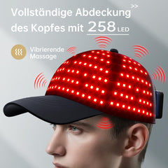258 LED Cappello per Fototerapia LED Rosso e Blu – Ricrescita dei Capelli per Uomo e Donna, Design Senza Fili