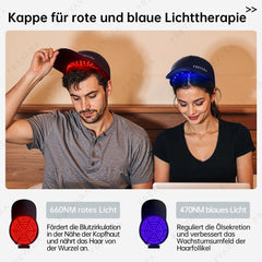 258 LED Cappello per Fototerapia LED Rosso e Blu – Ricrescita dei Capelli per Uomo e Donna, Design Senza Fili