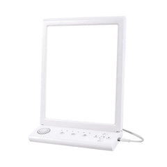 LED-Happy Light 1.0 – Lampada Multifunzione per Fototerapia SAD con 10 Suoni Bianchi Rilassanti, Lampada Simil-Sole 10000 Lux per Migliorare l’Umore