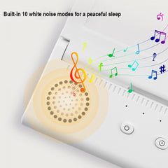 LED-Happy Light 1.0 – Lampada Multifunzione per Fototerapia SAD con 10 Suoni Bianchi Rilassanti, Lampada Simil-Sole 10000 Lux per Migliorare l’Umore