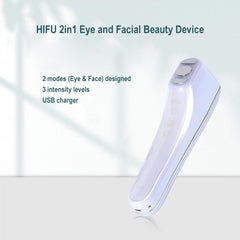 HIFU - FacialDefy 3.0 Lite, HIFU 2in1 Occhi e Viso Ultrasuono Microfocalizzato, Stimola la Produzione di Collagene, Riduce le Rughe