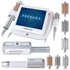 Inner Ball Roller Massaggiatore con 2 Manici – Terapia a Compressione e Micro-Vibrazione con LED Rosso e Blu per Rimodellamento Corpo, Drenaggio Linfatico, Riduzione Cellulite, Rilassamento Muscolare e Rassodamento della Pelle