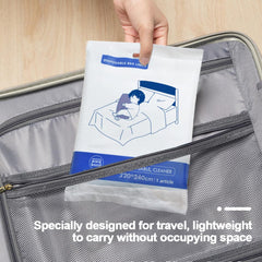 Kit di biancheria monouso sterile da 4 pezzi, igienico, delicato sulla pelle, pronto per i viaggi (1 lenzuolo 220 x 240 cm, 1 copripiumino 220 x 240 cm, 2 federe 50 x 80 cm)