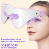 Maschera LED Occhi 8 Colori con Microcorrente EMS e Vibrazione per Borse, Occhiaie, Rughe e Zampe di Gallina