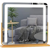 Specchio Da Trucco Grande 50*42cm Con Striscia LED, 3 Modalità Di Colore, Touch Intelligente, Luminosità Regolabile, Spina EU