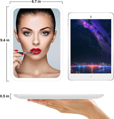 Specchio da Trucco LED per Comò, Controllo Touch, 3 Modalità di Illuminazione, Regolabile, Portatile, Ricaricabile