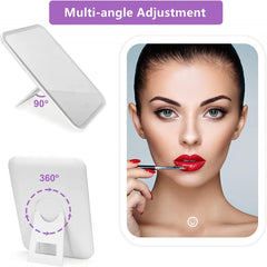 Specchio da Trucco LED per Comò, Controllo Touch, 3 Modalità di Illuminazione, Regolabile, Portatile, Ricaricabile