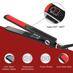 Piastra per Capelli, Piastra in Titanio 1", 120℃-230℃, Riscaldamento Rapido MCH, Alimentazione con Cavo