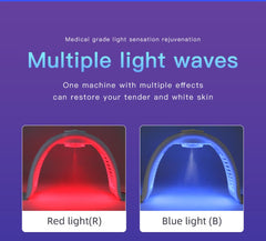 Dispositivo di Cura del Viso con Terapia LED a 7 Colori, 170 Perle di Luce con Nebulizzatore Nano, Strumento PDT Fotodinamico