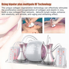 Sistema 6in1 80K RF Ultrasuoni Vakuum Cavitazione per Modellamento Corpo e Bruciagrassi, con Pad Lipolaser
