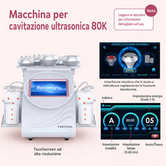 6in1 80K Dispositivo di Cavitazione a Radiofrequenza, con Piastra Lipolaser, Sistema Ultrasuono per Snellimento del Corpo, Massaggiatore Corpo per Bruciare Grassi e Cellulite