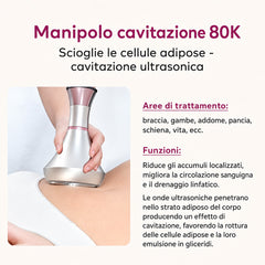 6in1 80K Dispositivo di Cavitazione a Radiofrequenza, con Piastra Lipolaser, Sistema Ultrasuono per Snellimento del Corpo, Massaggiatore Corpo per Bruciare Grassi e Cellulite