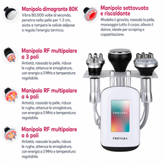 80KHz Multi-Funzione Macchina Cavitazione Ultrasuoni con Radiofrequenza e Vacuum – Dispositivo Rimodellante Corpo per Viso, Braccia, Vita, Addome e Gambe