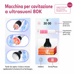80K 3in1 Macchina Cavitazione, Sistema Snellente Ultrasuoni, Massaggiatore Anticellulite Brucia Grassi per il Corpo