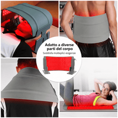 Matte Terapia con Luce Rossa 62*25.5 cm con Pannelli LED Flessibili per Sollievo dal Dolore e Comfort, Ideale per Diverse Applicazioni