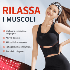 Cintura Vibrante con Terapia a Luce Rossa, 660 nm e Luce Infrarossa 850 nm, Sollievo Efficace dal Dolore, Rilassamento Muscolare e Miglioramento della Circolazione