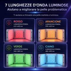 Dispositivo di Bellezza con Terapia a Luce LED a 7 Colori, 225 Perle di Luce, Strumento di Bellezza PDT Fotodinamico