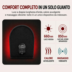 FREYARA LED-HandRepair 2.0 – Guanto per fototerapia a doppia lunghezza d’onda con 78 LED e massaggio vibrante per alleviare le tensioni nei tessuti profondi e il dolore al polso