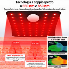 FREYARA LED-HandRepair 3.0 – Fascia wireless per braccio con 54 LED a luce rossa e infrarossa per alleviare dolore e rigidità del polso e accelerare il recupero muscolare
