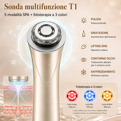 FREYARA Dispositivo Viso RF EMS LED Anti-Rughe per Lifting, Rassodamento e Pelle Luminosa a Casa