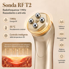 FREYARA Dispositivo Viso RF EMS LED Anti-Rughe per Lifting, Rassodamento e Pelle Luminosa a Casa