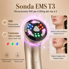 FREYARA Dispositivo Viso RF EMS LED Anti-Rughe per Lifting, Rassodamento e Pelle Luminosa a Casa