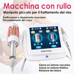 Inner Ball Roller Massaggiatore con 2 Manici – Terapia a Compressione e Micro-Vibrazione con LED Rosso e Blu per Rimodellamento Corpo, Drenaggio Linfatico, Riduzione Cellulite, Rilassamento Muscolare e Rassodamento della Pelle