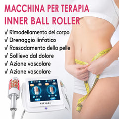 Inner Ball Roller Massaggiatore con 2 Manici – Terapia a Compressione e Micro-Vibrazione con LED Rosso e Blu per Rimodellamento Corpo, Drenaggio Linfatico, Riduzione Cellulite, Rilassamento Muscolare e Rassodamento della Pelle