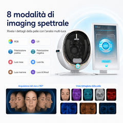 Dispositivo Intelligente per l'Analisi della Pelle del Viso, Display LCD da 21,5", 38 Milioni di Pixel, 8 Modalità di Analisi Spettrale, per Centri Estetici