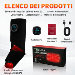 90 LED Stivale Wireless per Polpaccio e Piede con Terapia a Luce Rossa e Infrarossa e Vibrazione, per Sollievo alle Gambe Doloranti e Recupero Muscolare Più Rapido