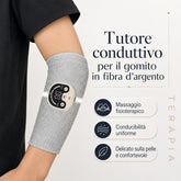 Tutore per Gomito EMS a Ioni d’Argento – Dispositivo Micro Elettrostimolante per Stimolazione Muscolare e Recupero Articolare a Casa