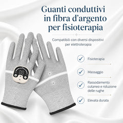 Guanti EMS a Ioni d’Argento – Dispositivo Micro Elettrostimolante per Mani e Dita, Miglioramento Circolazione e Fisioterapia Domestica