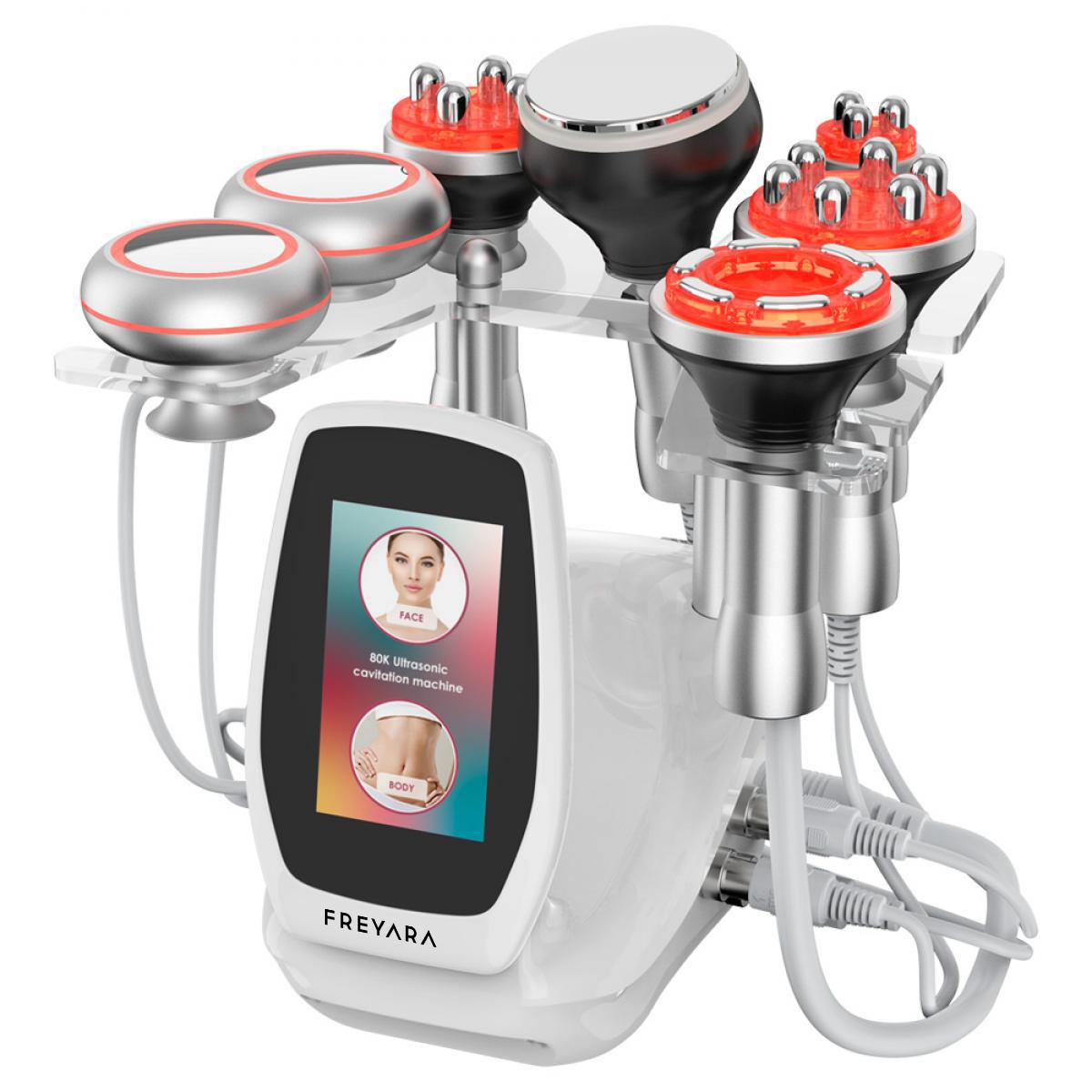 Sistema 80K 6in1 RF Ultrasonico a Cavitazione Vacuum, per Bruciare Grassi, Snellimento del Corpo e Modellamento, con Pannelli EMS