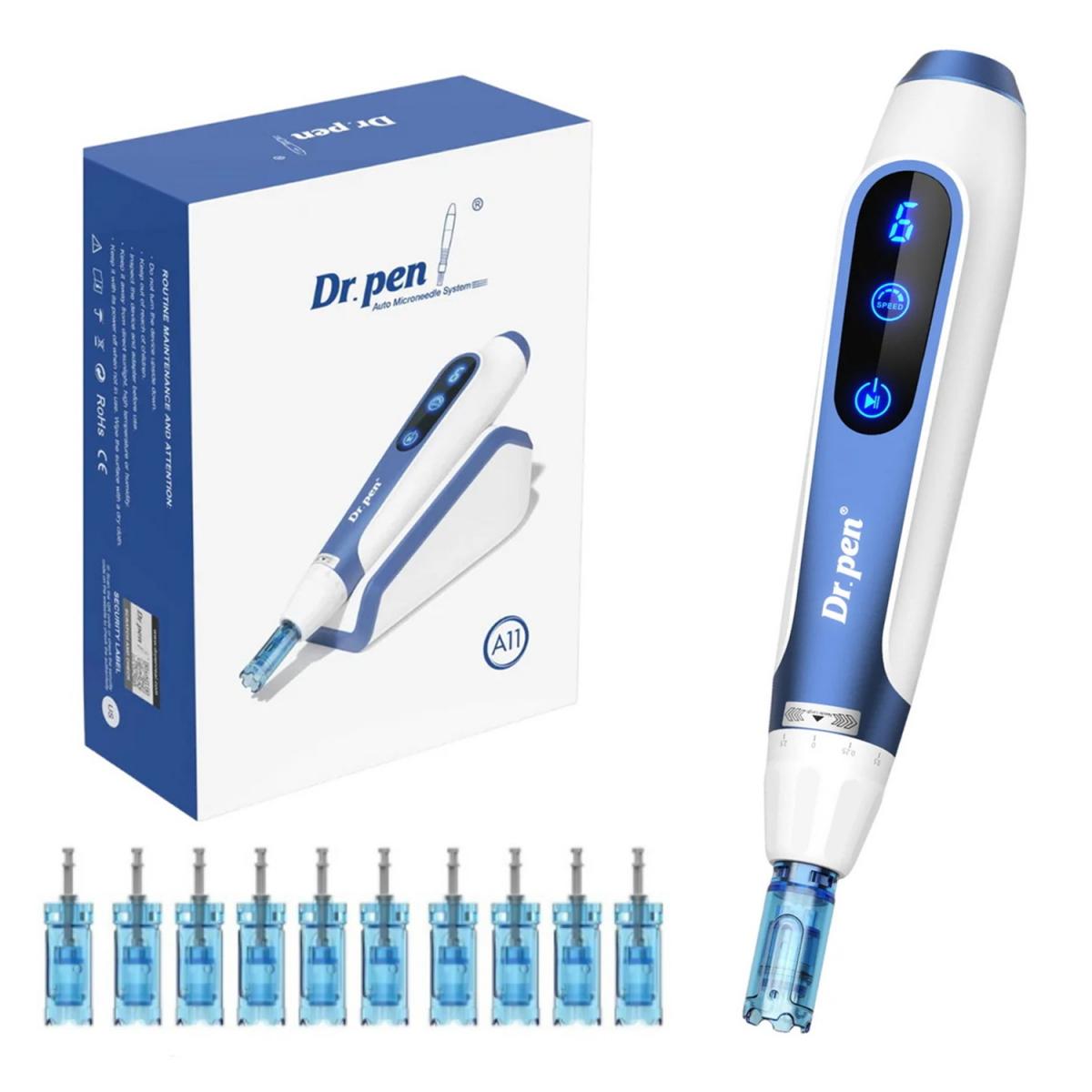 Dr. Pen A11 Microneedling Professionale Dermapen, Ricaricabile USB, Cartucce di ricambio, 2 pezzi per 12/18/24/36/42/R/S