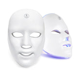 Maschera per il viso con terapia della luce LED, trattamento a 7 colori, 90 perle LED, ricaricabile tramite USB