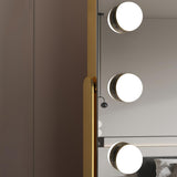 Specchio da Trucco Curvo 30 * 40 cm con 11 Lampade LED, Rotazione a 360 Gradi, 3 Modalità di Luce, Funzione Touch, Luminosità Regolabile, Alimentazione tramite Spina