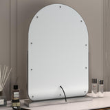 Specchio Per Trucco Curvo 40 * 55 Cm Con 17 Lampade LED, Rotazione A 360 Gradi, 3 Modalità Di Illuminazione Con Funzione Touch, Luminosità Regolabile, Alimentazione A Spina