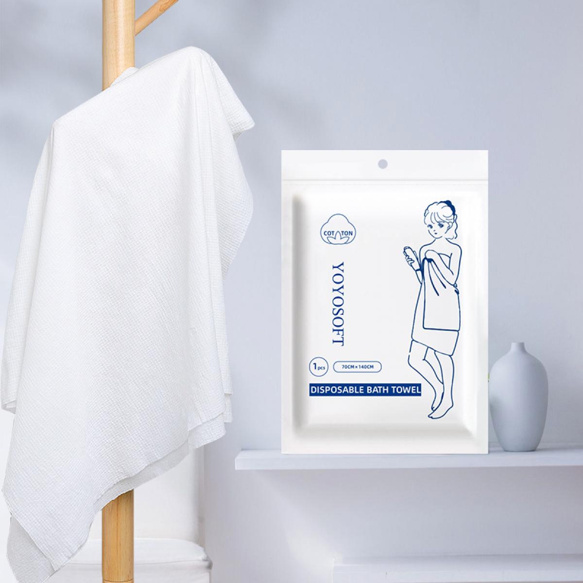 Asciugamano da bagno monouso, senza additivi, senza agenti fluorescenti, senza sbiancanti ottici, biodegradabile (1 pz, 70 x 140 cm)