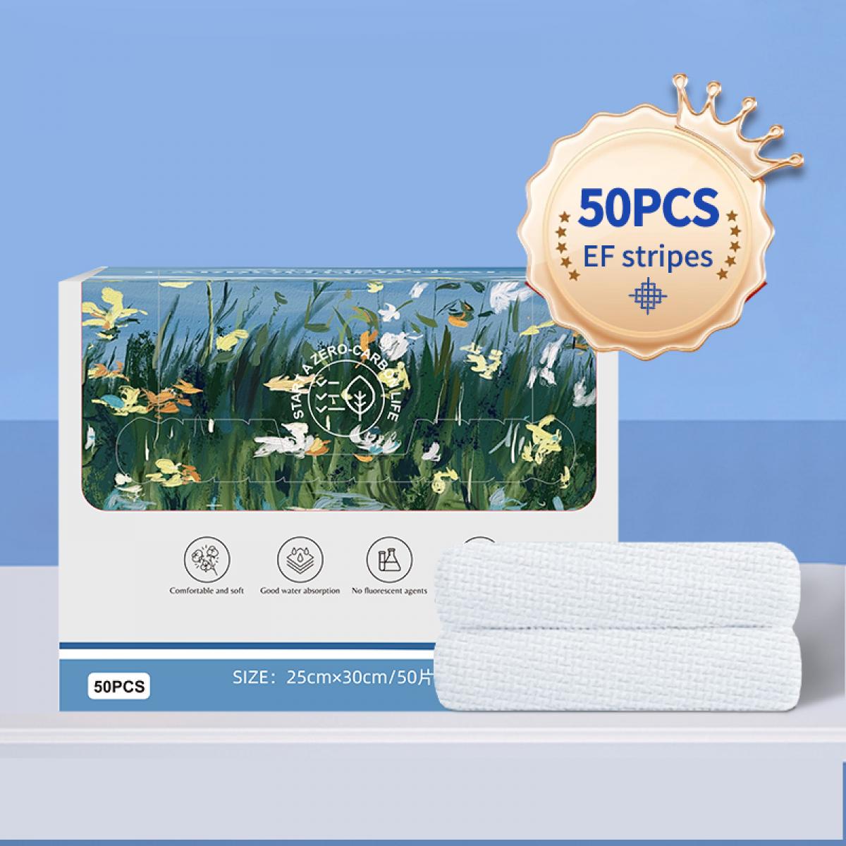 Asciugamano viso monouso in scatola, senza additivi, senza agenti fluorescenti, progettato per neonati e pelli sensibili (50 pz/scatola, 25 x 30 cm)