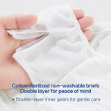Slip monouso da donna in cotone, senza additivi, senza agenti fluorescenti, senza sbiancanti ottici, sterilizzati con ossido di etilene (5 pz, XL/2XL/3XL)
