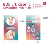 Sistema 80K 6in1 RF Ultrasonico a Cavitazione Vacuum, per Bruciare Grassi, Snellimento del Corpo e Modellamento, con Pannelli EMS