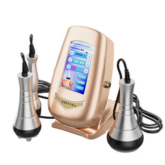3in1 40K Macchina per Cavitazione RF(rosa/giallo), Dispositivo Dimagrante per la Scultura del Corpo, 3 Testine Massaggianti per Grasso Addominale, Vita, Braccia, Gambe, Glutei
