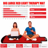 Tappetino Terapia a Luce Rossa 190*80cm con 1300 LED, Luce Infrarossa 660nm & 850nm per Sollievo dal Dolore, Rilassamento Muscolare e Miglioramento della Qualità del Sonno
